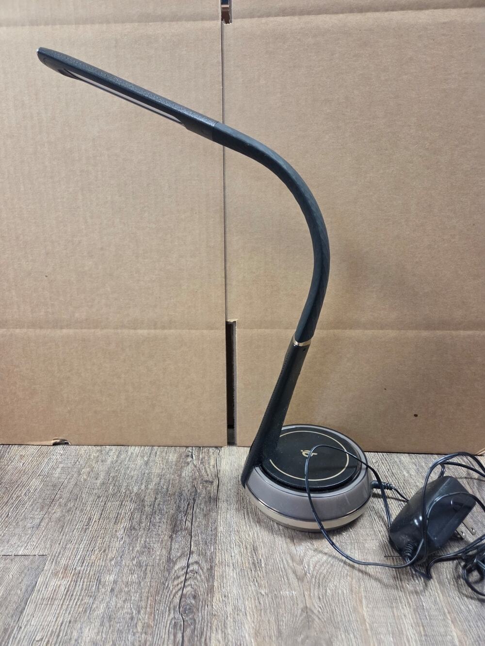 OttLite LED Desk Lamp Night Light w/ Clock + Wireless Charging Station Qi-enable